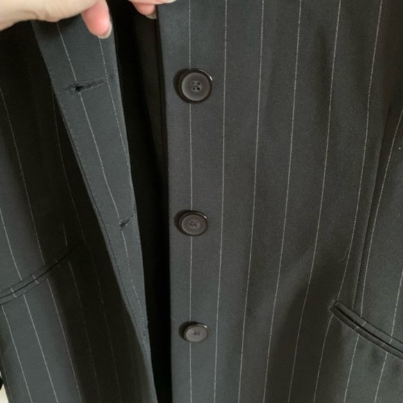 Vintage Beecher Brook for Fairweather Striped Black Oversized Blazer Size Small - Picture 6 of 10